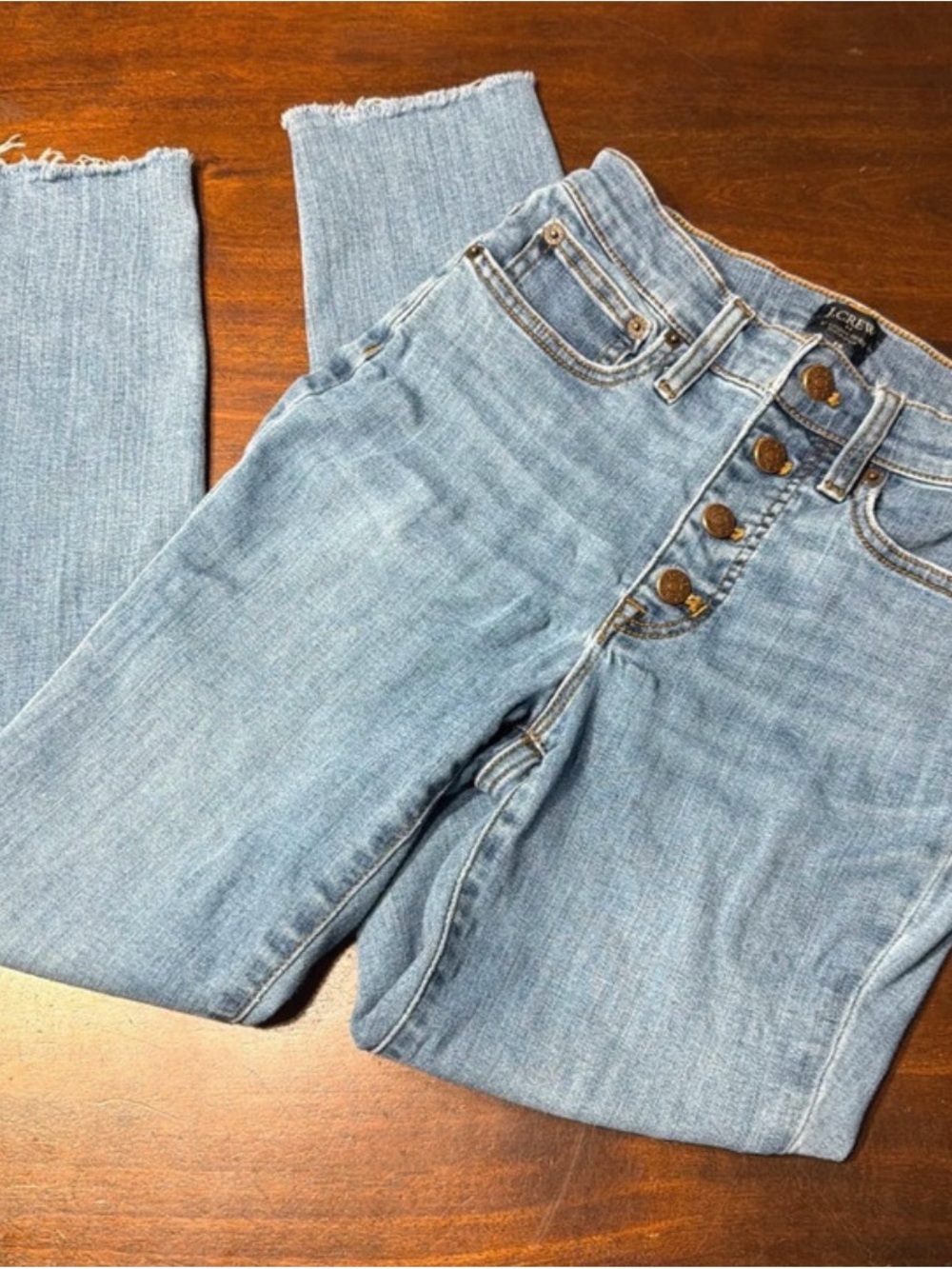 J. Crew Light Blue High-Rise Button-Fly Jeans